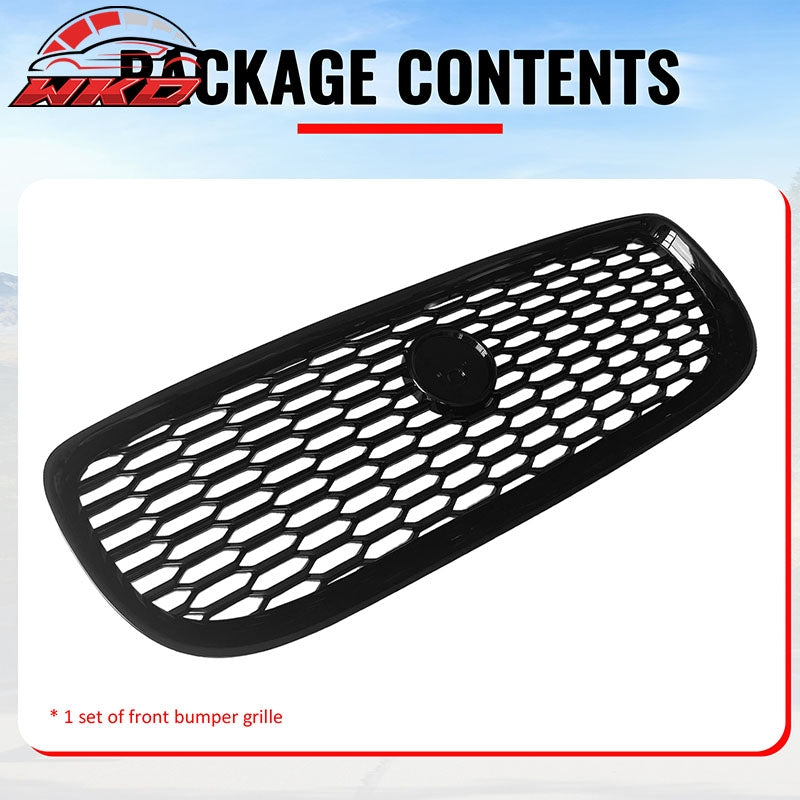Fits 16-19 Jaguar XE Gloss Black 2020 Style Front Bumper Upper Grille Assembly
