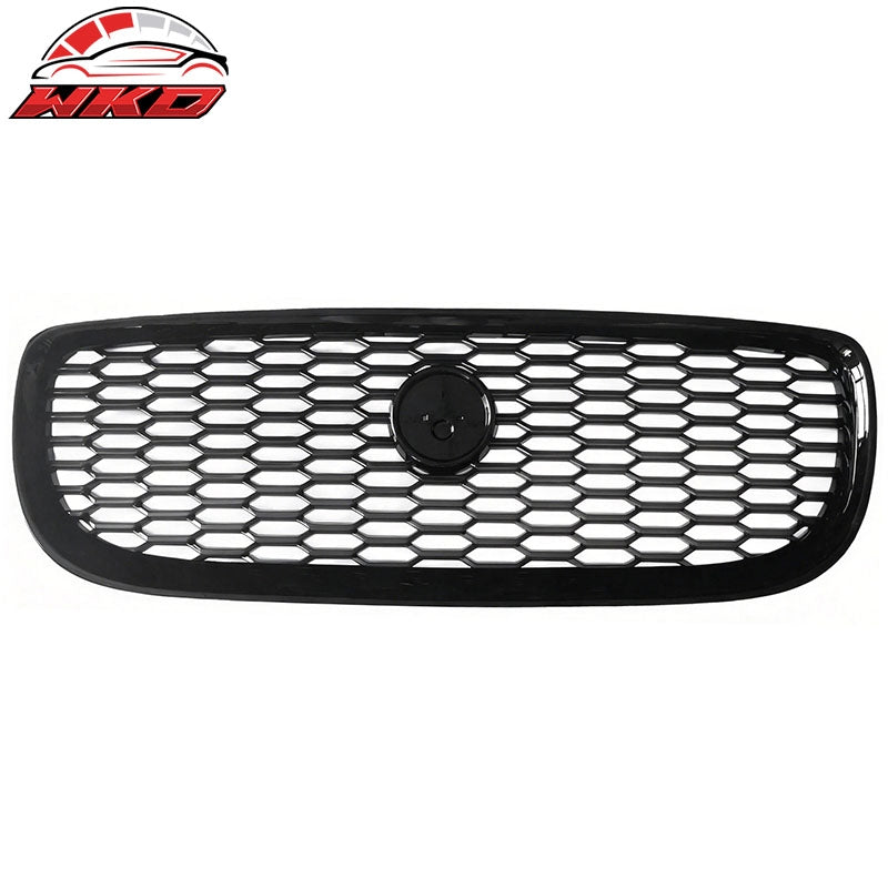 Fits 16-19 Jaguar XE Gloss Black 2020 Style Front Bumper Upper Grille Assembly