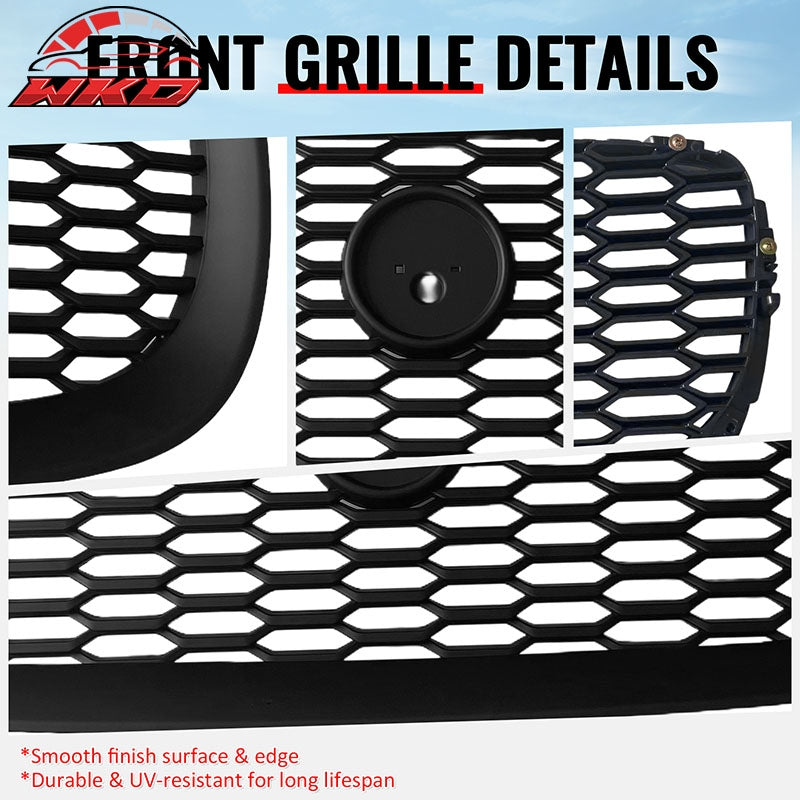 Fits 16-19 Jaguar XE Matte Black 2020 Style Front Bumper Upper Grille Assembly