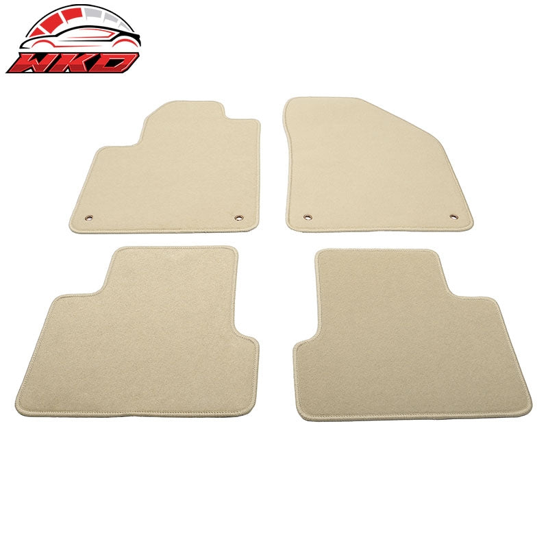 Fits 14-23 Jeep Cherokee Anti-Slip Front Rear Floor Mats Carpet Nylon 4PCS Beige