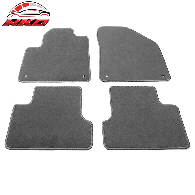 Fits 14-23 Jeep Cherokee Anti-Slip Front Rear Floor Mats Carpet Nylon 4PCS Gray