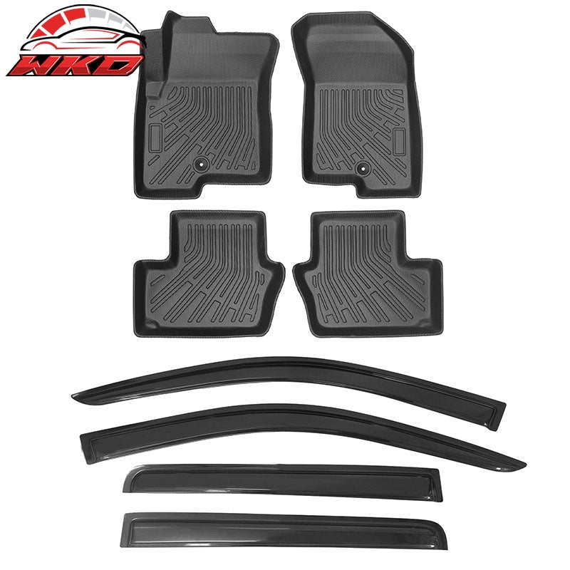 Wholesale 2007-2017 Jeep Compass 3D TPE Floor Mats All Season Carpets + Window Visors
