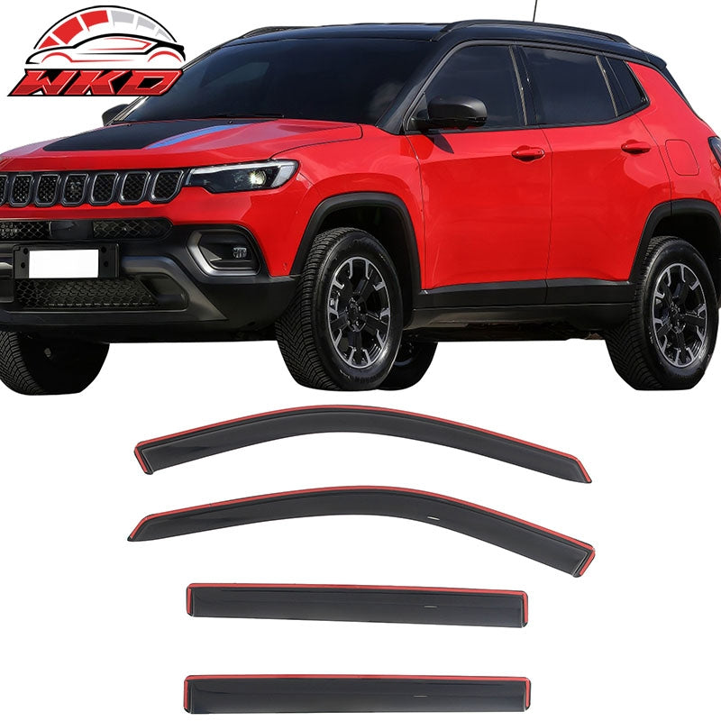 Wholesale 17-26 Jeep Compass In-Channel Window Visors Vent Rain Sun Guards Deflectors