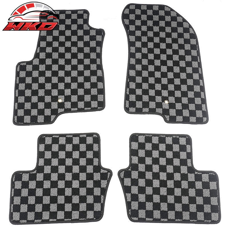 Wholesale 07-16 Jeep Compass Patriot Floor Mats Carpets Checkered Black Gray Plaid