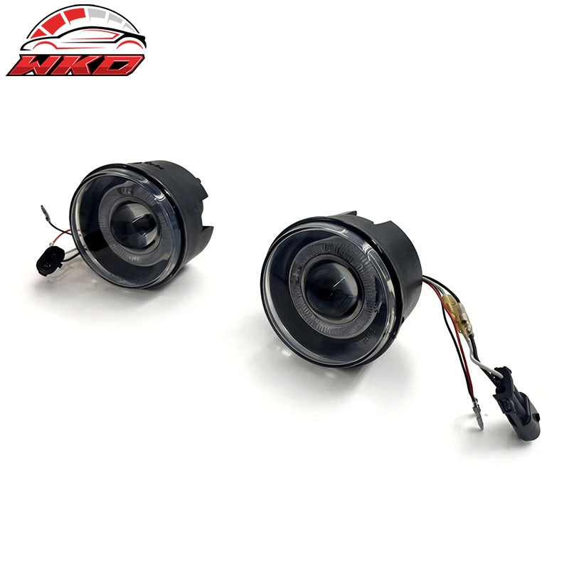 Fits 04-10 Jeep Grand Cherokee Front Bumper Fog Lights Lamps Black Housing 2PCS