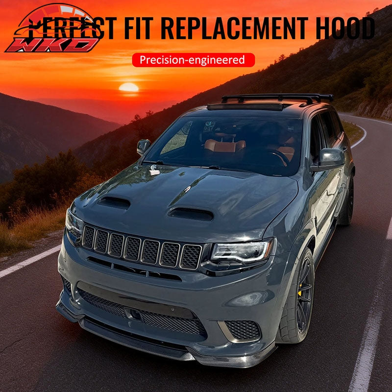Fits 11-21 Jeep Grand Cherokee SRT Redeye Style Front Hood Bonnet Guard Aluminum