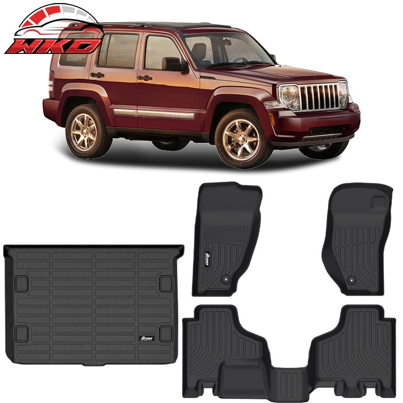 Wholesale 08-13 Jeep Liberty 3D Molded All Weather Floor Mats TPE Carpet + Trunk Mat