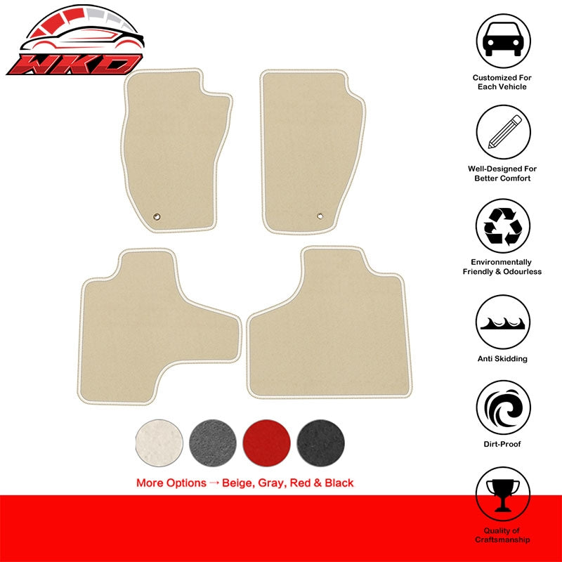 Fits 08-13 Jeep Liberty Car Floor Mats Liner Front Rear Nylon Beige Carpets 4PC