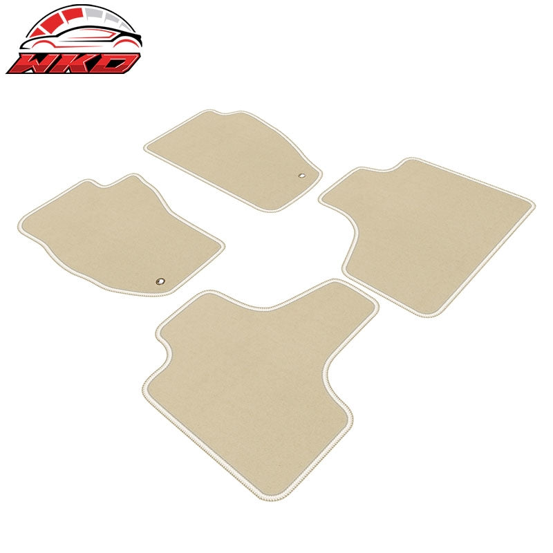 Fits 08-13 Jeep Liberty Car Floor Mats Liner Front Rear Nylon Beige Carpets 4PC