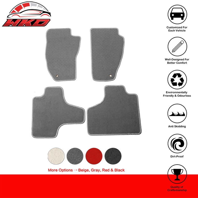 Fits 08-13 Jeep Liberty Car Floor Mats Liner Front Rear Nylon Grey Carpets 4PC