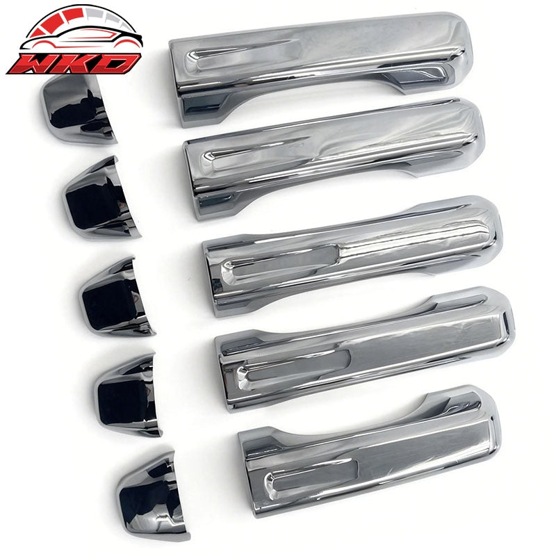 Fits 18-23 Jeep Wrangler 4Dr w/ Tail Gate Door Handle Covers Trim Chrome ABS