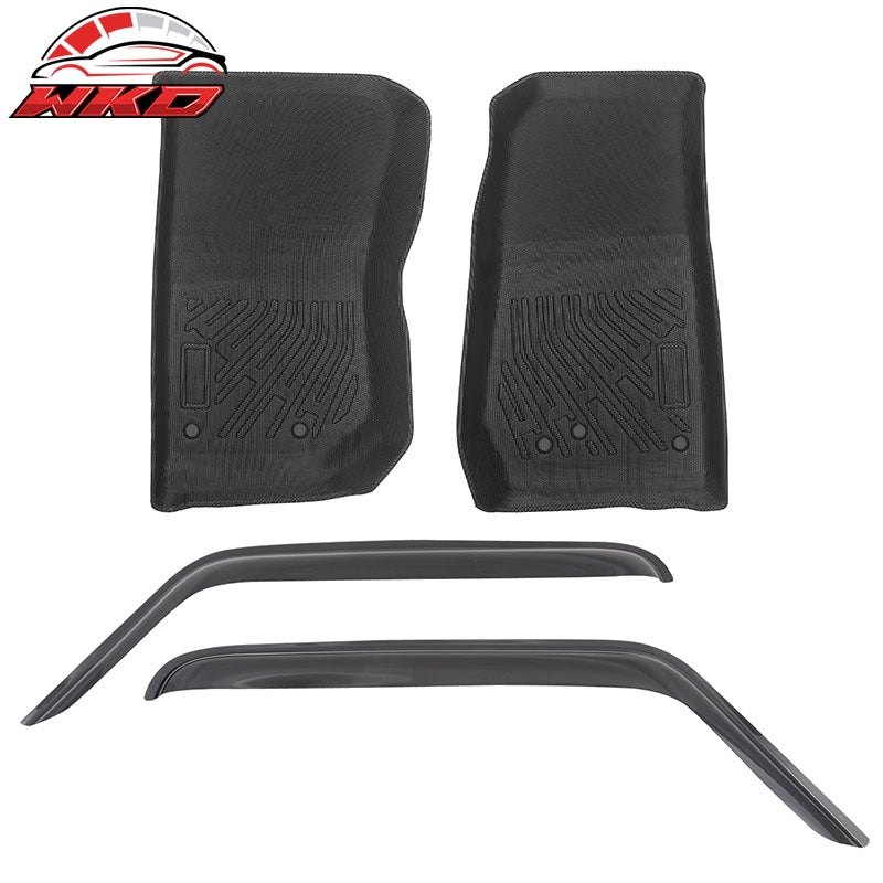 Wholesale For 07-18 Jeep Wrangler JK 3D TPE Floor Mats All Season Carpets + Window Visors