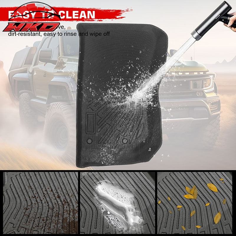 For 07-18 Jeep Wrangler JK 3D TPE Floor Mats All Season Carpets + Window Visors