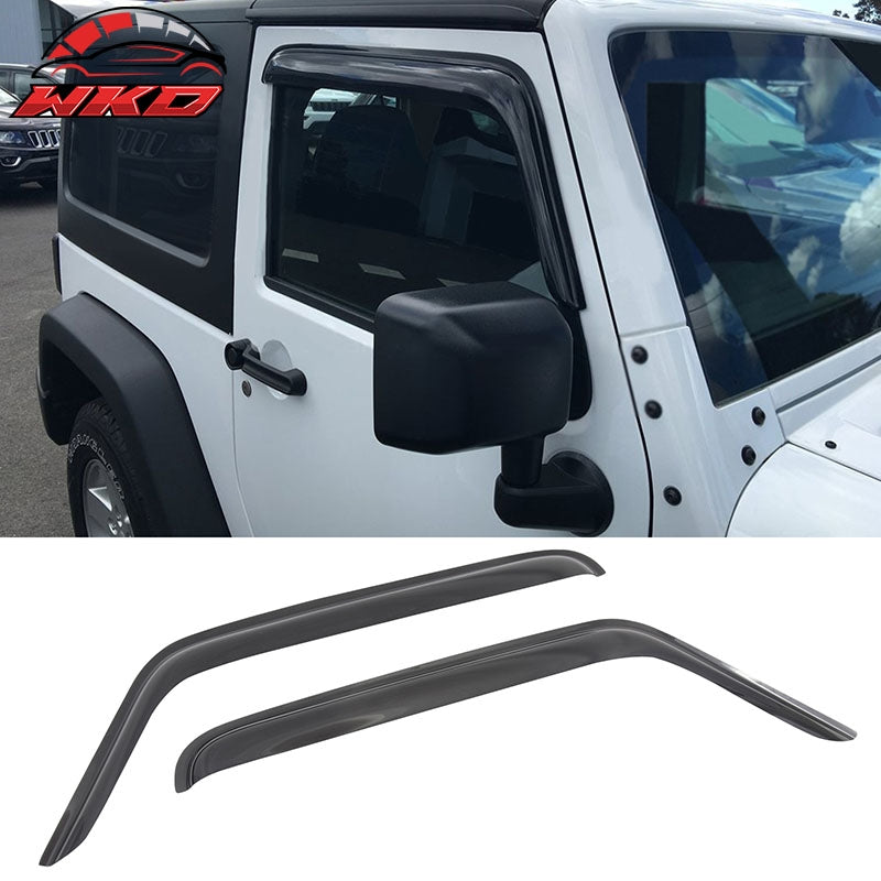 For 07-18 Jeep Wrangler JK 3D TPE Floor Mats All Season Carpets + Window Visors