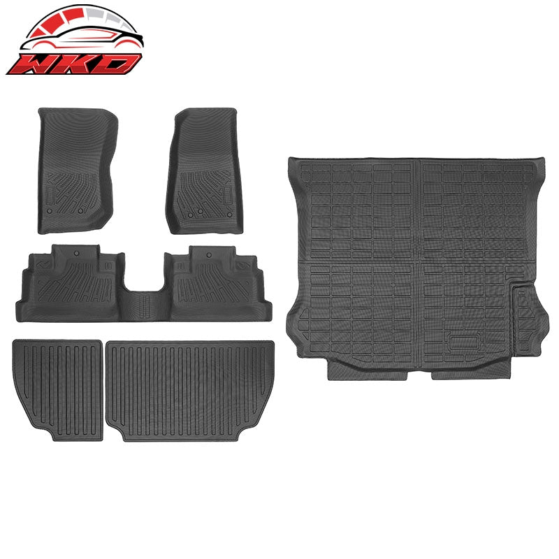 Fits 07-13 Jeep Wrangler JK 4-Door TPE Floor Mats + Trunk Mat + Backrest Mats
