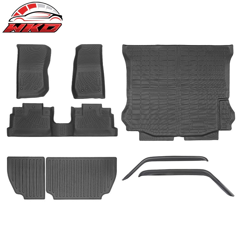 Wholesale 07-13 Jeep Wrangler JK 4Dr TPE Floor+ Trunk+ Backrest Mats + Window Visors