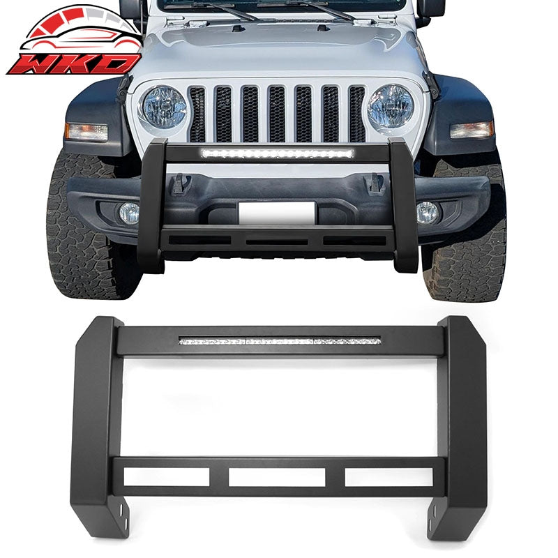 Wholesale 18-26 Jeep Wrangler JL 20-26 Gladiator JT Bull Bar Grille Guard W/LED Light - Wikond Auto