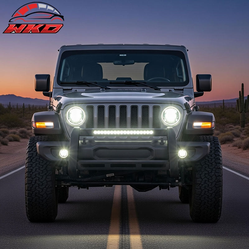 Wholesale 18-26 Jeep Wrangler JL 20-26 Gladiator JT Bull Bar Grille Guard W/LED Light - Wikond Auto