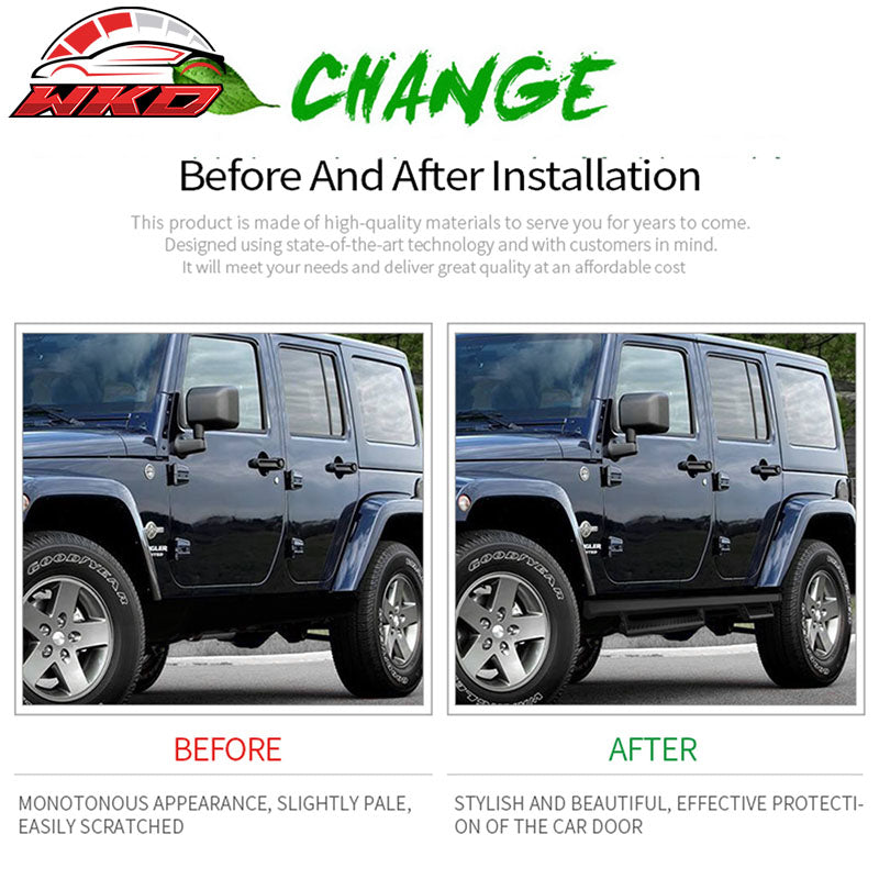 Fits 07-18 Jeep Wrangler JK 4-Door Offroad Style 2PCS Running Boards Nerf Bars