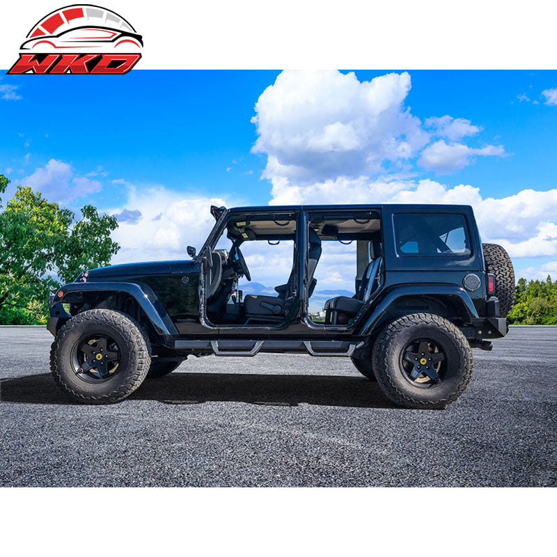 Fits 07-18 Jeep Wrangler JK 4-Door Offroad Style 2PCS Running Boards Nerf Bars