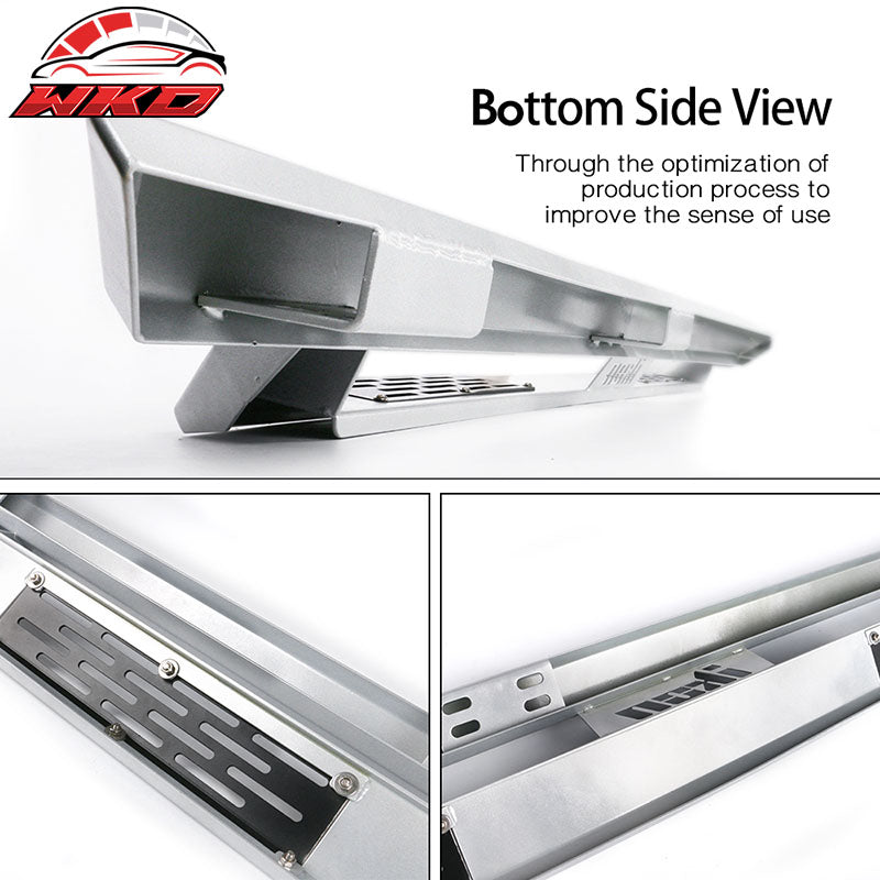 Fits 07-18 Jeep Wrangler JK 4DR IKON V1 Style Steel Running Boards Silver