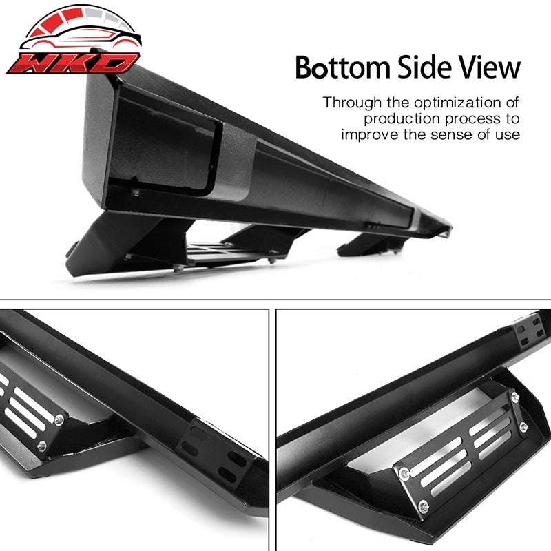 Fits 07-18 Jeep Wrangler JK 4DR IKON V2 Style Steel Running Boards Black