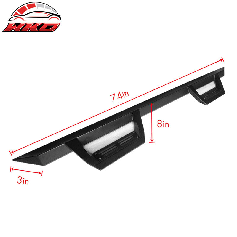 Fits 07-18 Jeep Wrangler JK 4DR IKON V2 Style Steel Running Boards Black