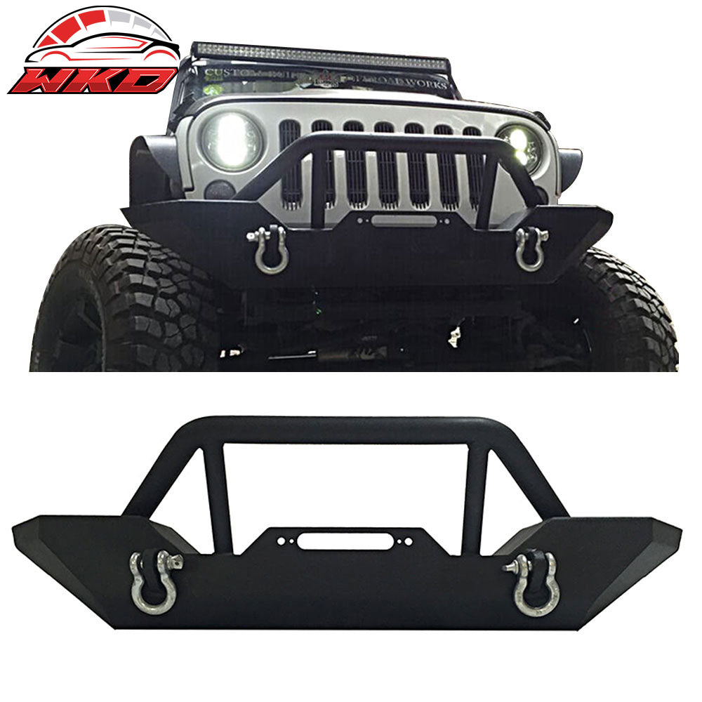Fits 07-17 Jeep Wrangler Front Bumper Guard Bull Bar Brush Push Grille