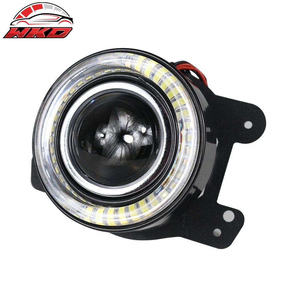 Wholesale 07-16 Jeep Wrangler LED Projector Front Fog Light With Halo Clear Lens
