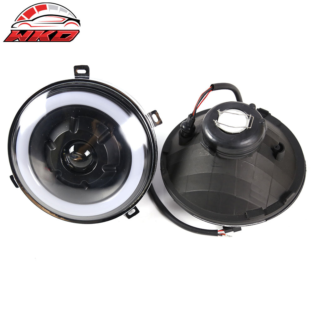 Fits 97-16 Jeep Wrangler 7 Inch Halo Angel Eyes LED Projector Headlights 2PC