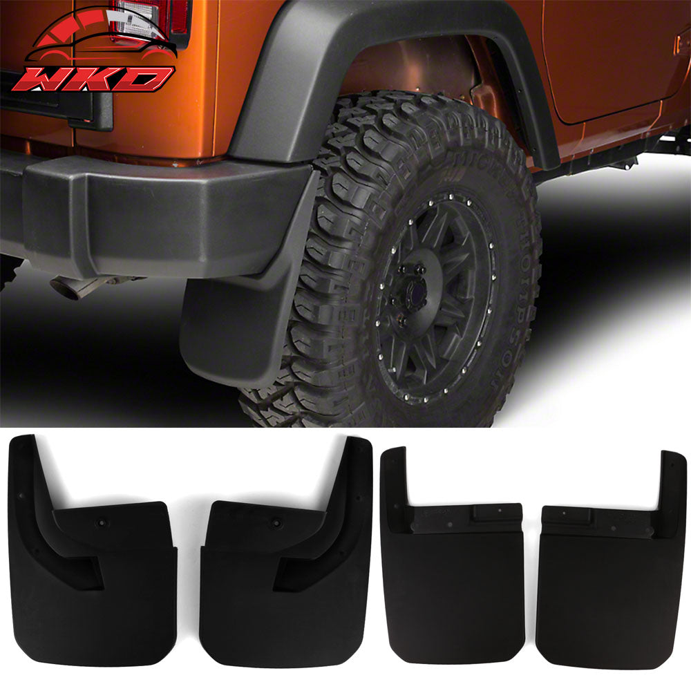 Fit 18-19 Jeep Wrangler JL JLU 4PC Set Front Rear Mud Flaps Splash Guard Flares