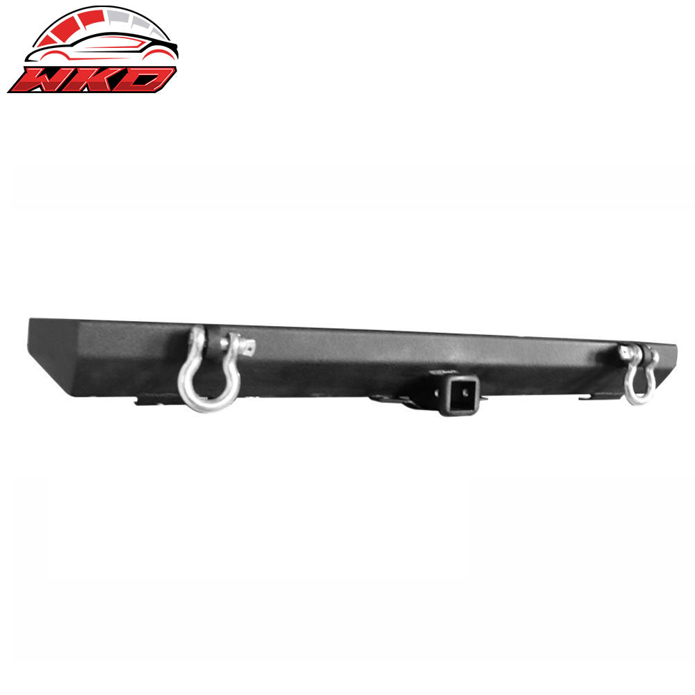 Fits 87-06 Jeep Wrangler YJ TJ Steel Rock Crawler Rear Bumper W/Hitch Receiver