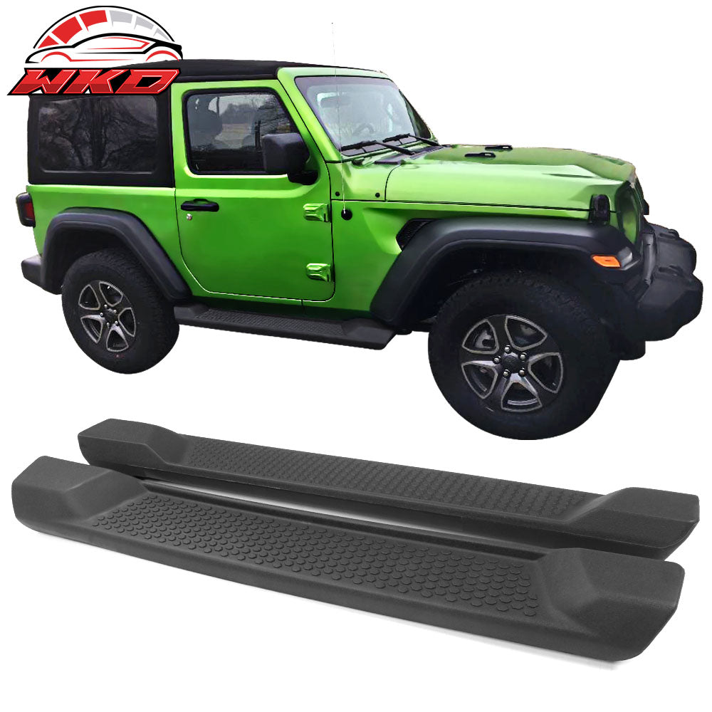 Fits 18-25 Jeep Wrangler JL 2 Door Textured Nerf Bar Side Step Running Boards