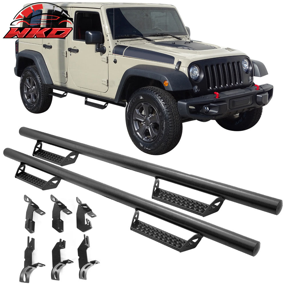 Fits 07-18 Jeep Wrangler 4Dr BCT Style Side Step Bars