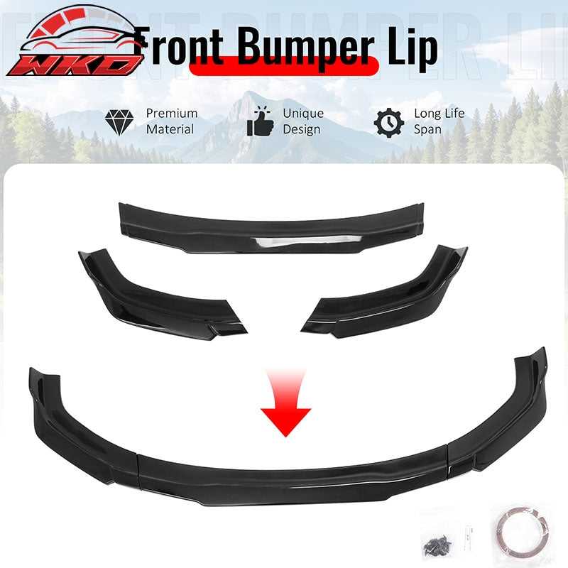 Fits 22-24 Kia Carnival IKON Style Front Bumper Lip Chin Spoiler Gloss Black