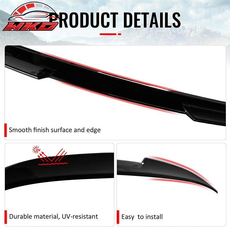 Fits 25-26 Kia K4 Sedan IKON Style Gloss Black Duckbill Rear Trunk Spoiler ABS