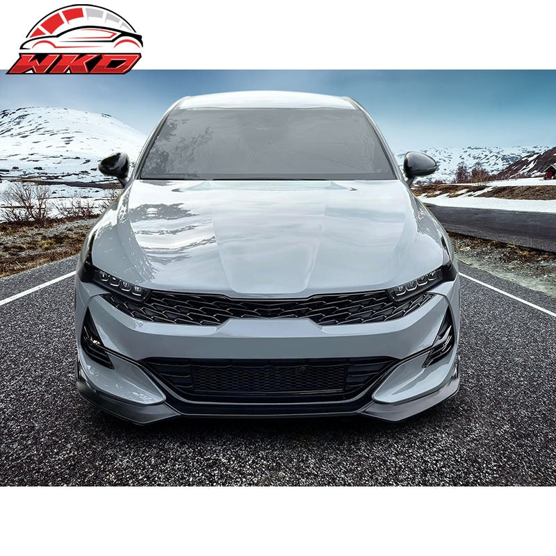 Fits 21-24 Kia K5 GT-Line RD Style 4PCS Front Bumper Lip Spoiler PP Matte Black