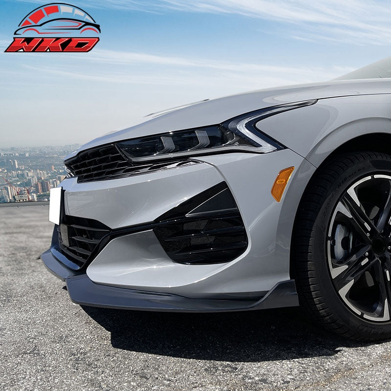 Fits 21-24 Kia K5 GT-Line RD Style 4PCS Front Bumper Lip Spoiler PP Matte Black