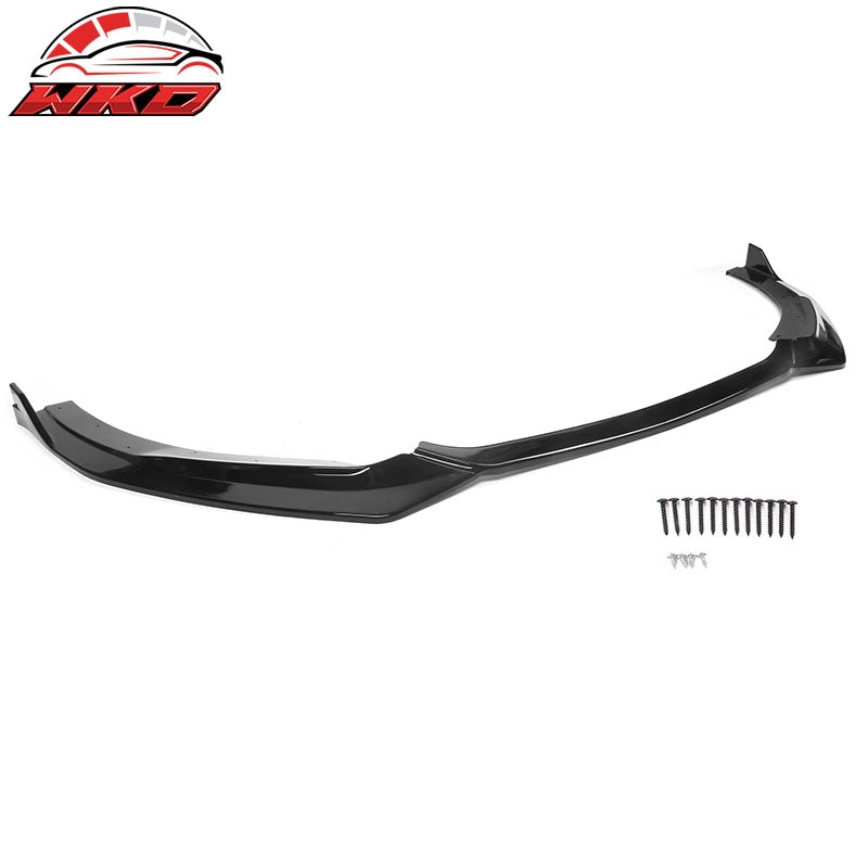 Fit 21-24 Kia K5 GT-Line Sedan PP 3PCS Front Bumper Lip Spoiler Gloss Black