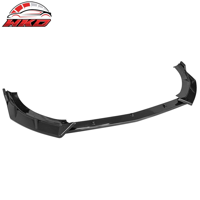 Fits 21-24 Kia K5 IKON Style 3PCS Front Bumper Lip Spoiler PP Carbon Fiber Print