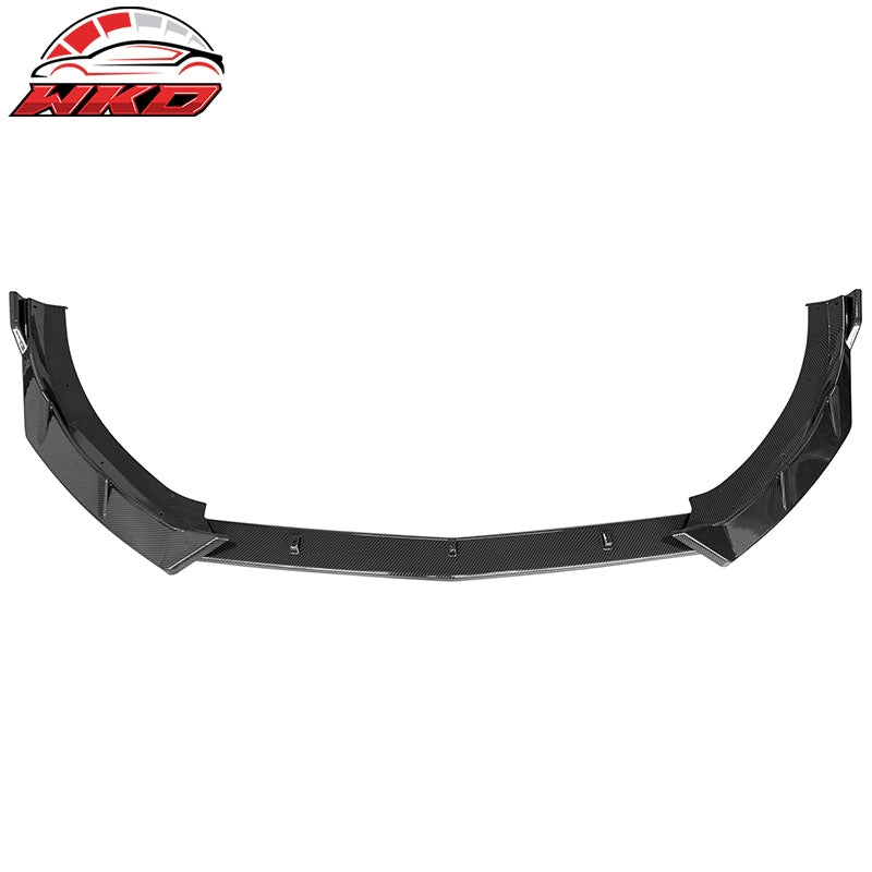 Fits 21-24 Kia K5 IKON Style 3PCS Front Bumper Lip Spoiler PP Carbon Fiber Print