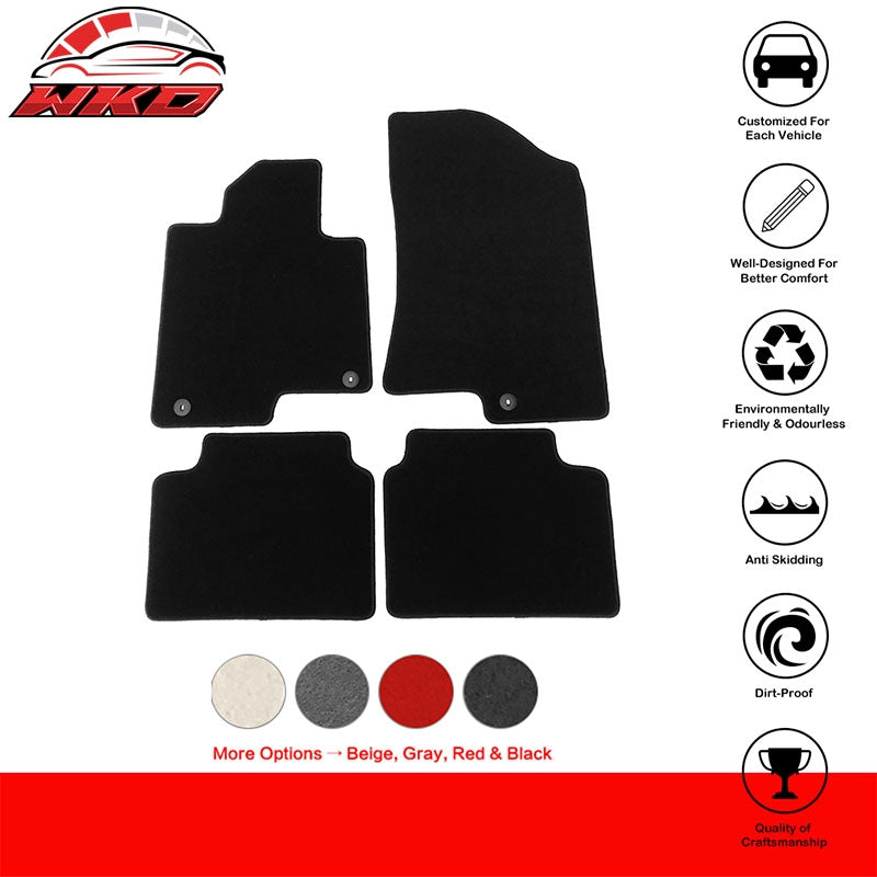 Fits 21-26 Kia K5 Optima 4PCS Auto Car Front Rear Floor Mats Carpets Nylon Black