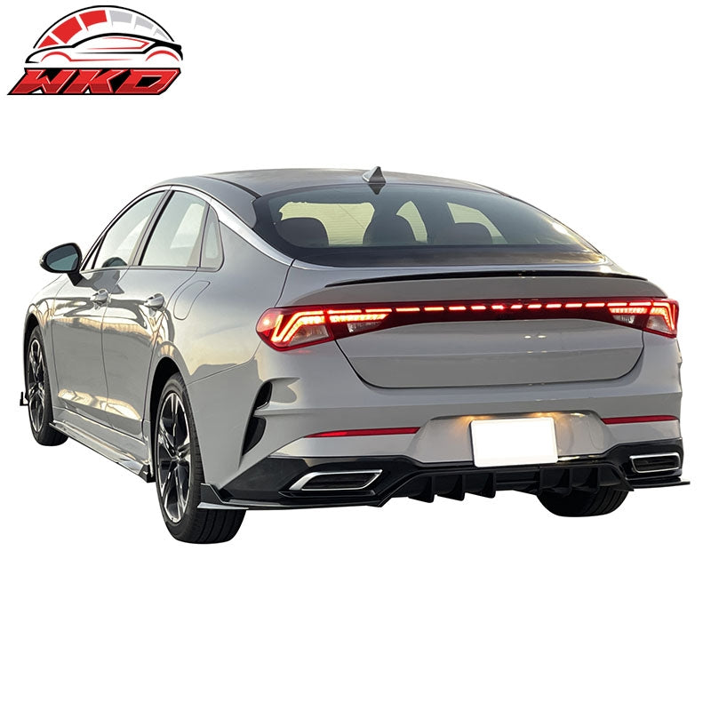 Fits 21-24 Kia K5 GT-Line Rear Bumper Lip Diffuser PP 3PC Matte Black Apron Kit