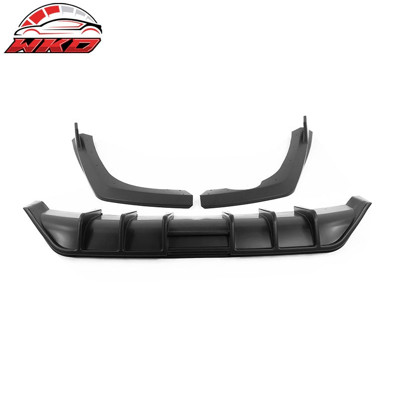 Fits 21-24 Kia K5 GT-Line Rear Bumper Lip Diffuser PP 3PC Matte Black Apron Kit