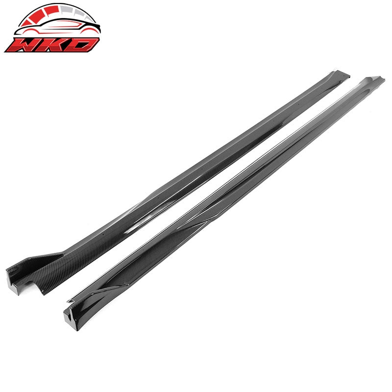 Fits 21-26 Kia K5 Carbon Fiber Print Side Skirts Extensions Rocker Panel PP