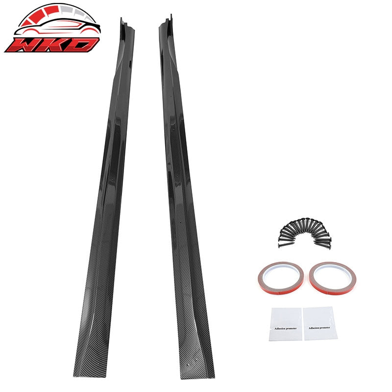 Fits 21-26 Kia K5 Carbon Fiber Print Side Skirts Extensions Rocker Panel PP