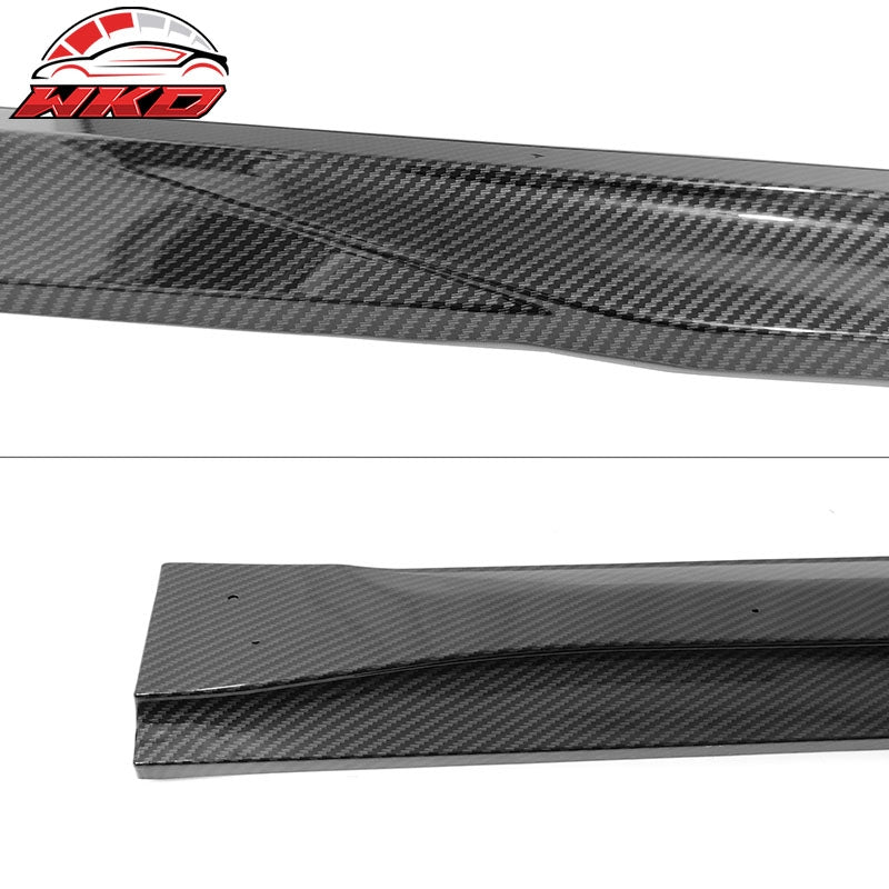Fits 21-26 Kia K5 Carbon Fiber Print Side Skirts Extensions Rocker Panel PP