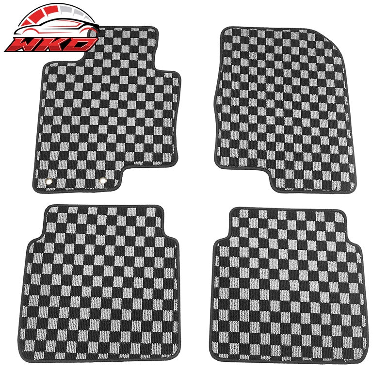 Wholesale 11-15 Kia Optima Floor Mats Non-Slip Carpets Checkered Black Gray Plaid