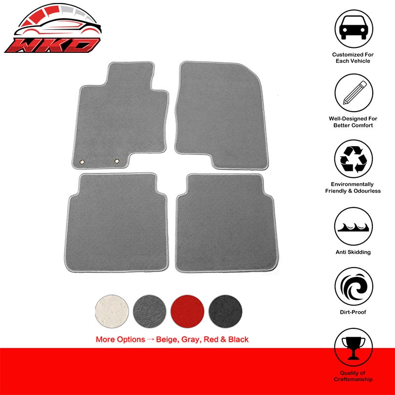 Fits 11-15 Kia Optima Nylon Floor Mats Front Rear Non-Slip Auto Carpet Grey 4PC