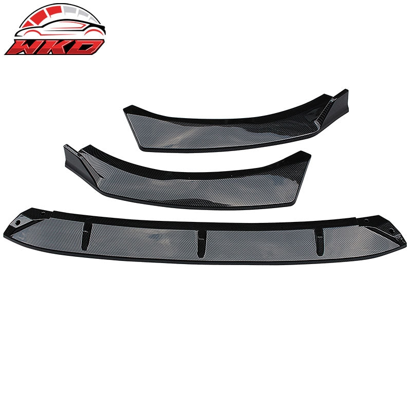 For 21-27 Kia Optima K5 EX LX GT Carbon Fiber Print 3PC Front Bumper Lip Spoiler